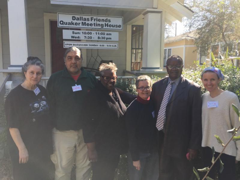 Joshuah Lilande and Friends in front of Dallas Meeting House