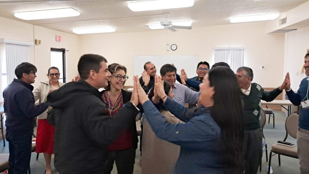 Friends playing a game at the 2025 Section Meeting